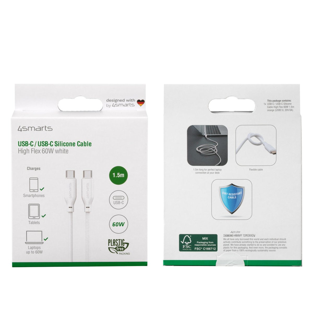 EAN 4252011903061 - 4smarts 468761 cable USB USB 2.0 1,5 m USB C Blanco imagen 7