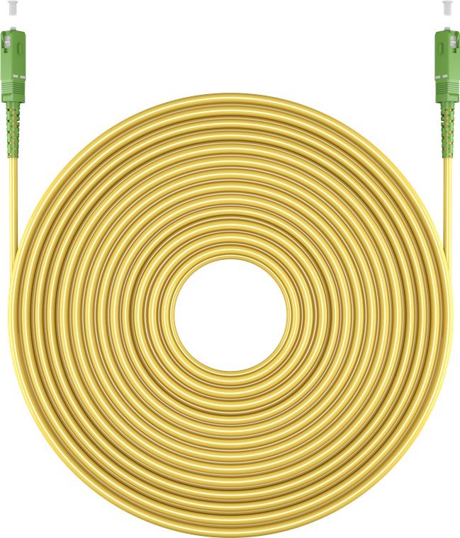 Cable De Fibra Óptica Para Router  2m -Ø3 Mm Amarillo Latiguillo Monomodo Ftth - 9/125 Os2 - Sc/Apc-Sc/Apc Simplex - Compatible