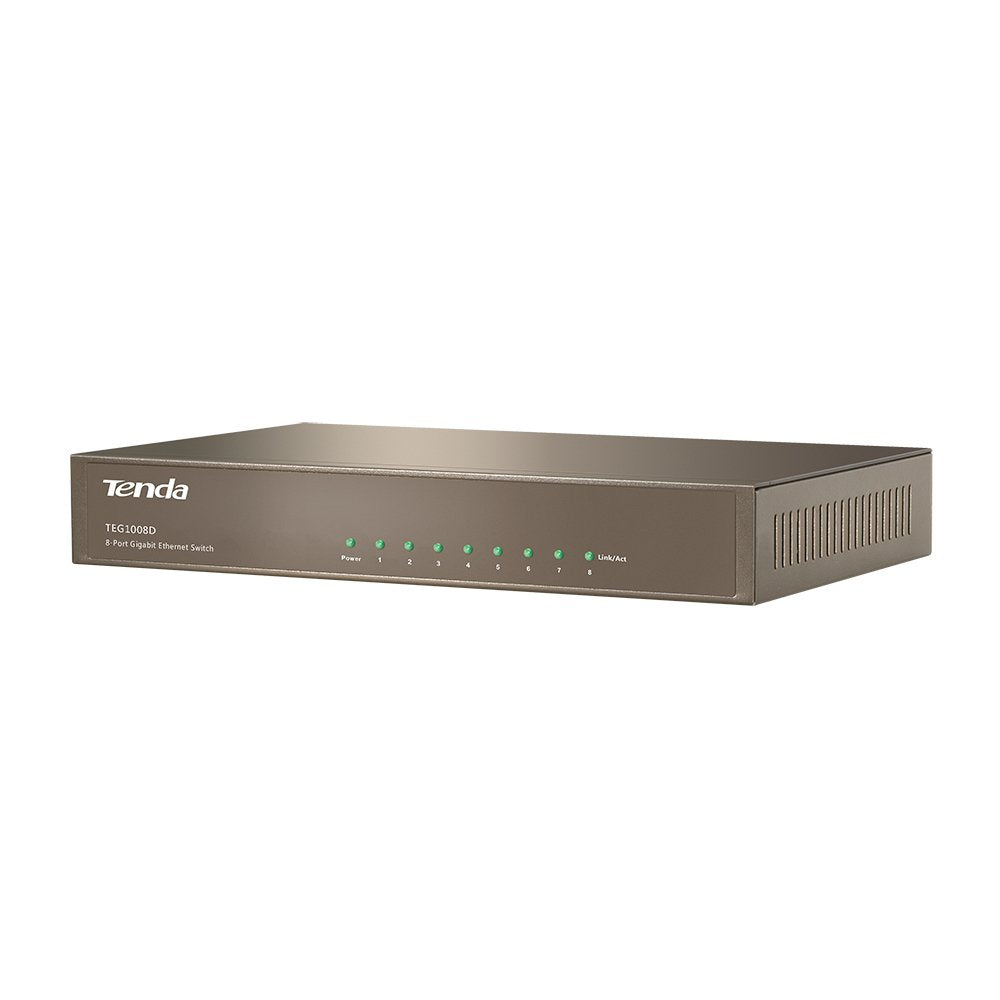 Tenda Switch Teg1008d 8 Puertos 10/100/1000  Soporte Full-Duplex Ancho De Banda Hasta 16gbps
