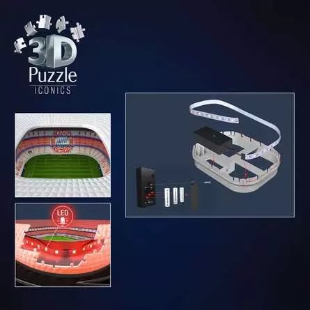 Ravensburger 3d Puzzle Iconics: Allianz Arena - Mit Licht (216 Teile) 12008033