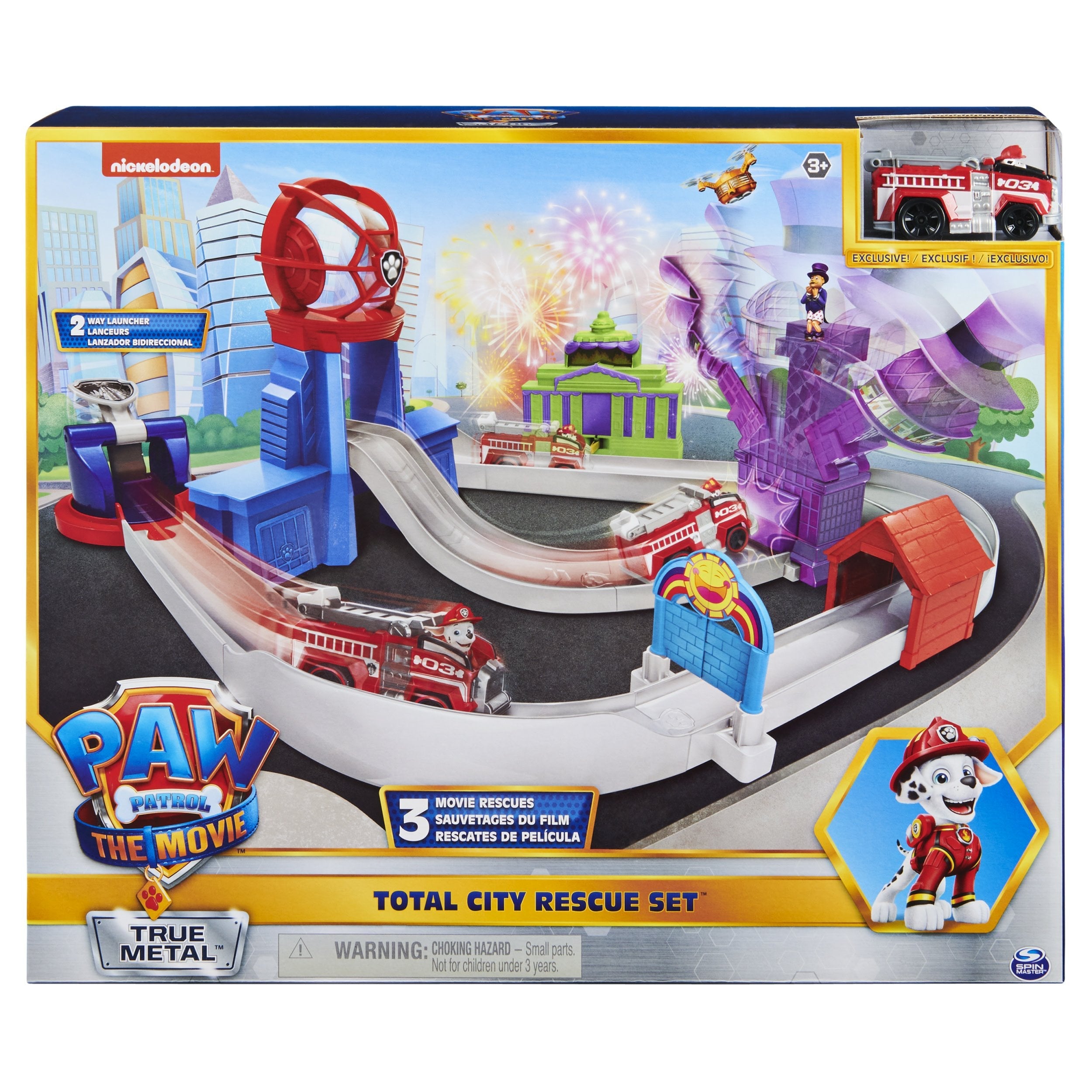 Spin Master Juego De Pista De Carreras De La Película Paw Patrol True Metal Total City Rescue 6061056