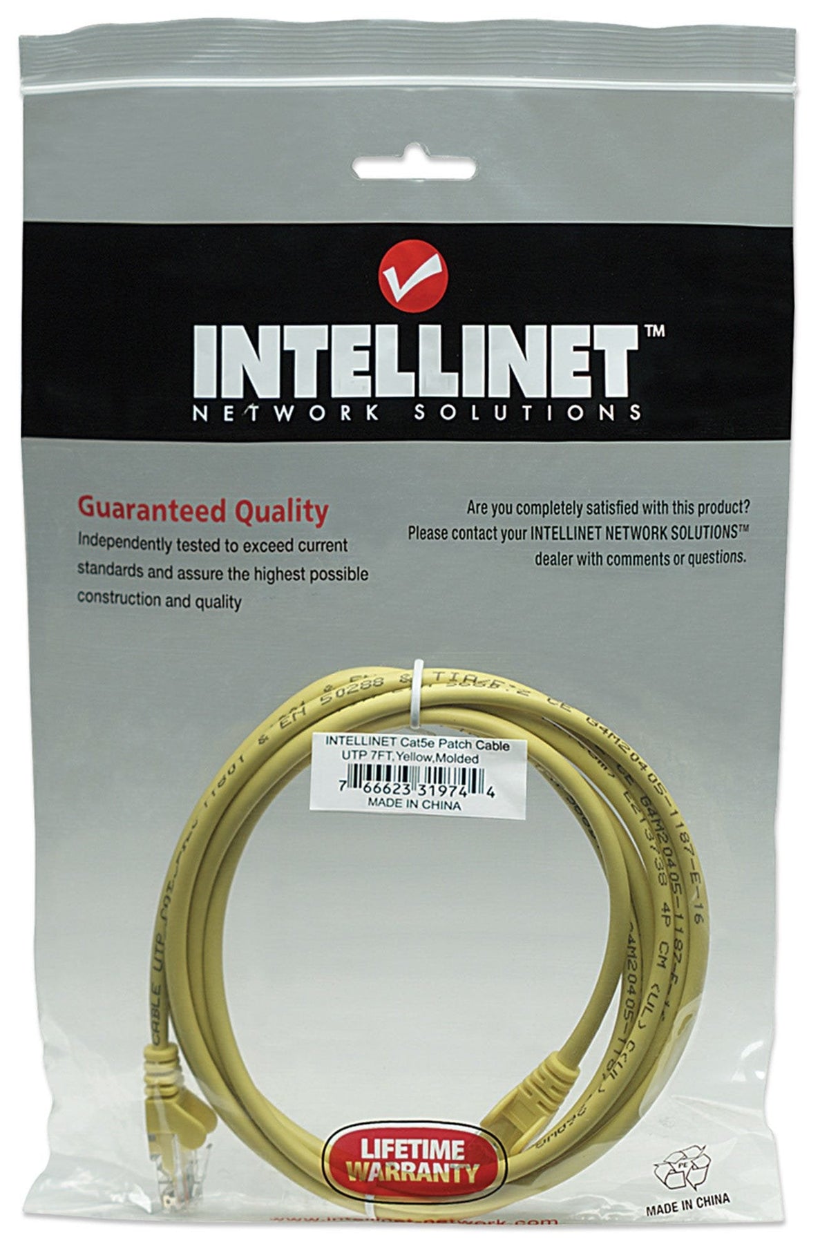 Intellinet Cat5e Utp, 2m Cable De Red Amarillo U/Utp (Utp)