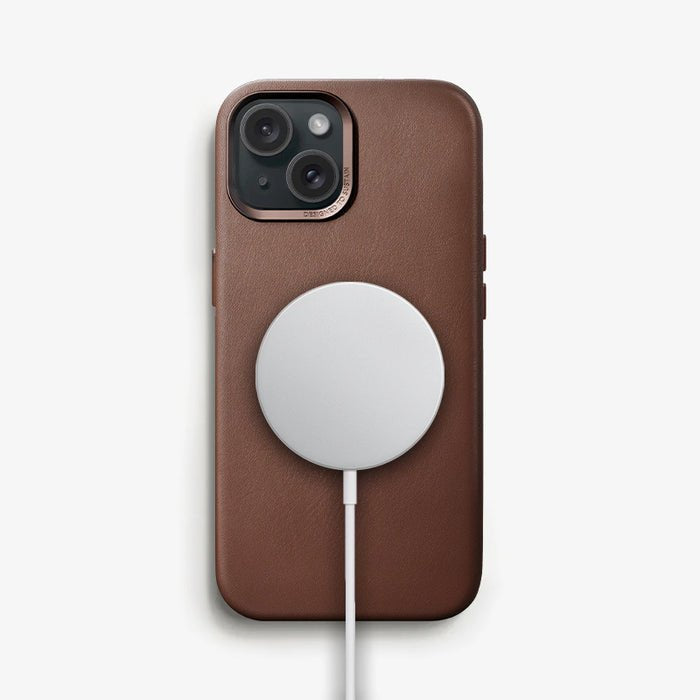 Woodcessories Bio Leather Funda Magsafe Iphone 15 Plus Marrón