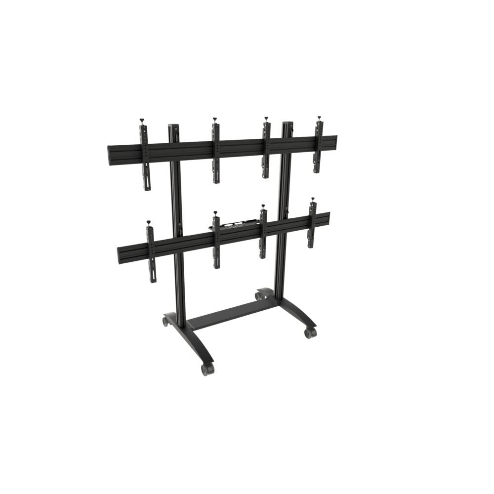 Edbak Mobiler Video-Wall Trolley, Modular 2x2, Für 49-57" Bildschirme, Querformat
