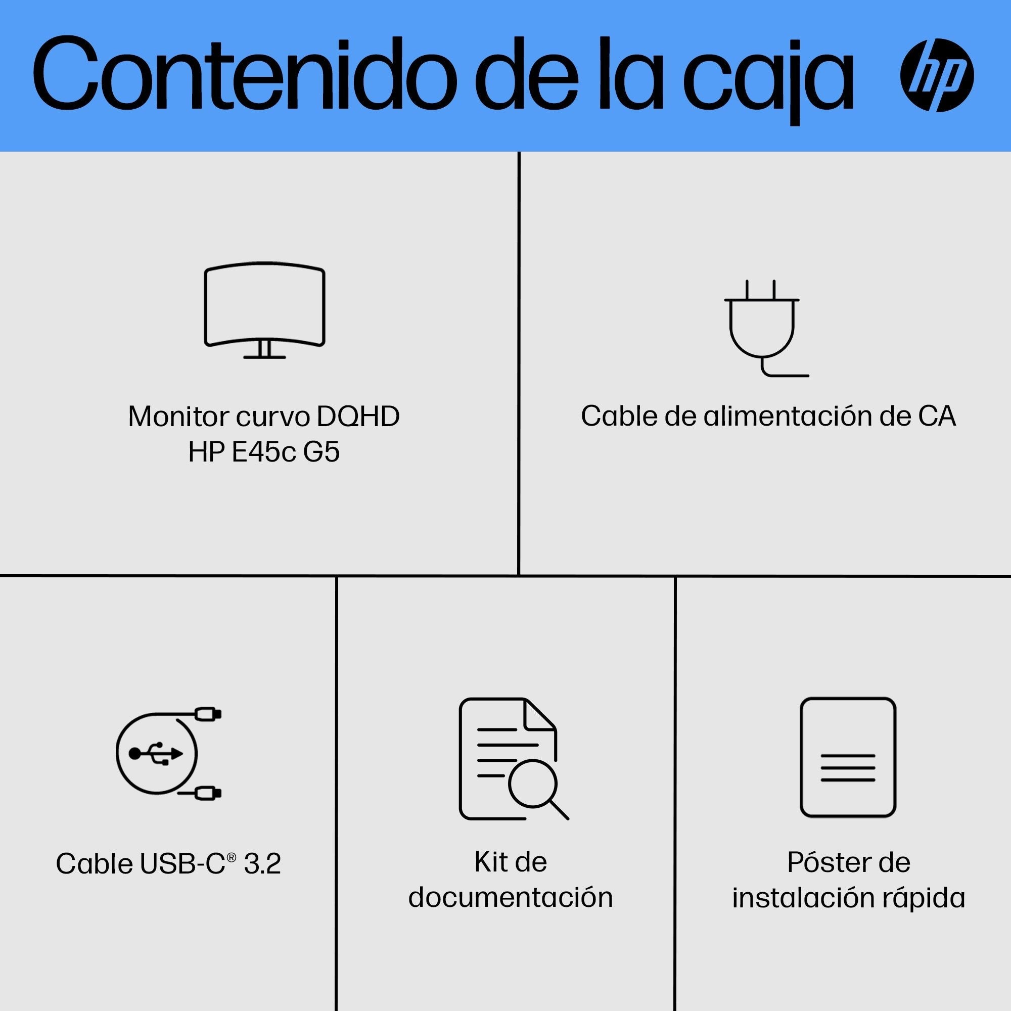 EAN 5715063350898 - HP E45c G5 DQHD Curved Monitor pantalla para PC 113 cm (44.5") 5120 x 1440 Pixeles Dual QHD LCD Negro imagen 4