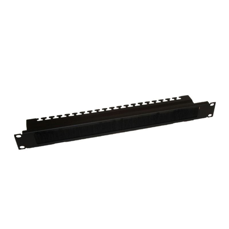1/2u 19" L Bent, Brushed  Cable Organizer Panel Black