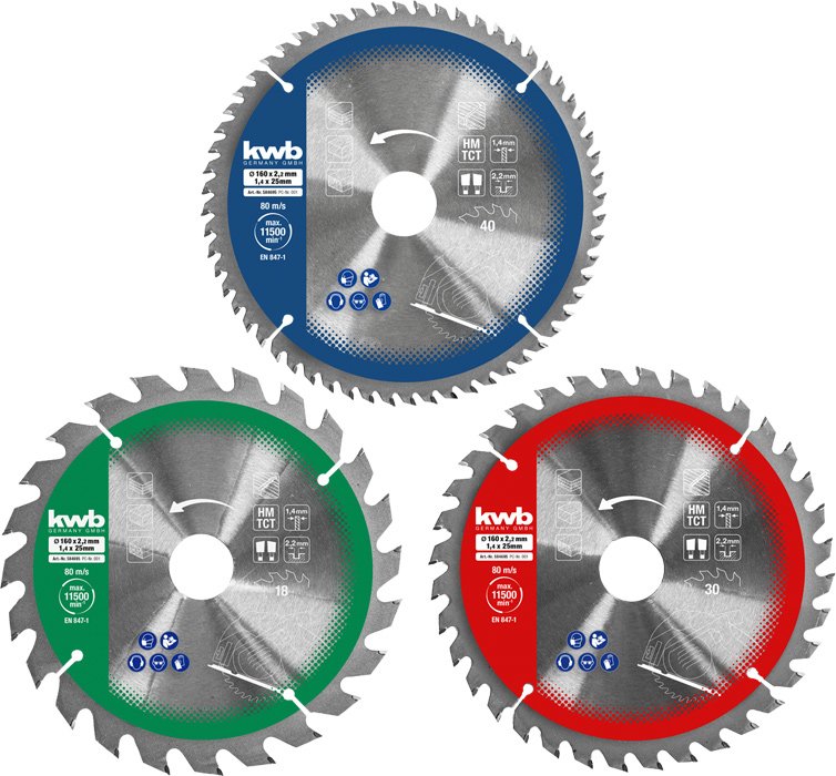 EAN 4009315847955 - kwb 584795 hoja de sierra circular 16,5 cm 3 pieza(s) imagen 1