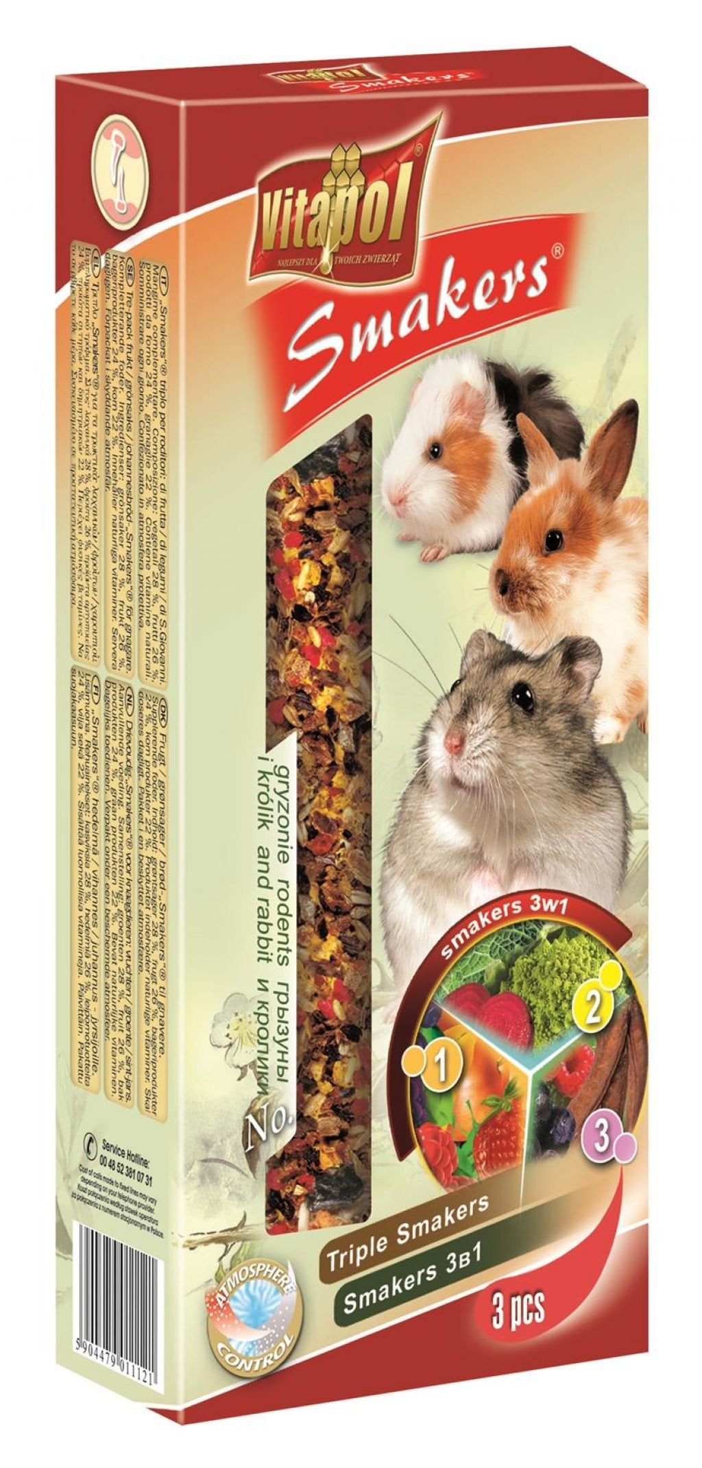 Vitapol Frascos De Mezcla Para Roedores 3szt