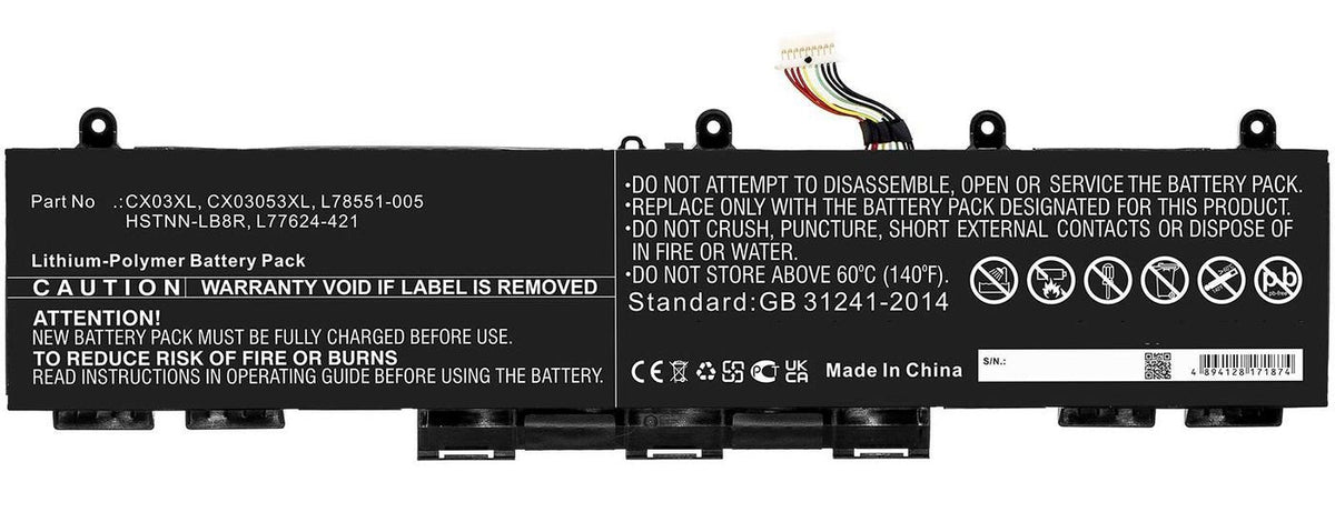 Laptop Battery For Hp 51.30wh 11.4v 4500mah Mbxhp-Ba0299