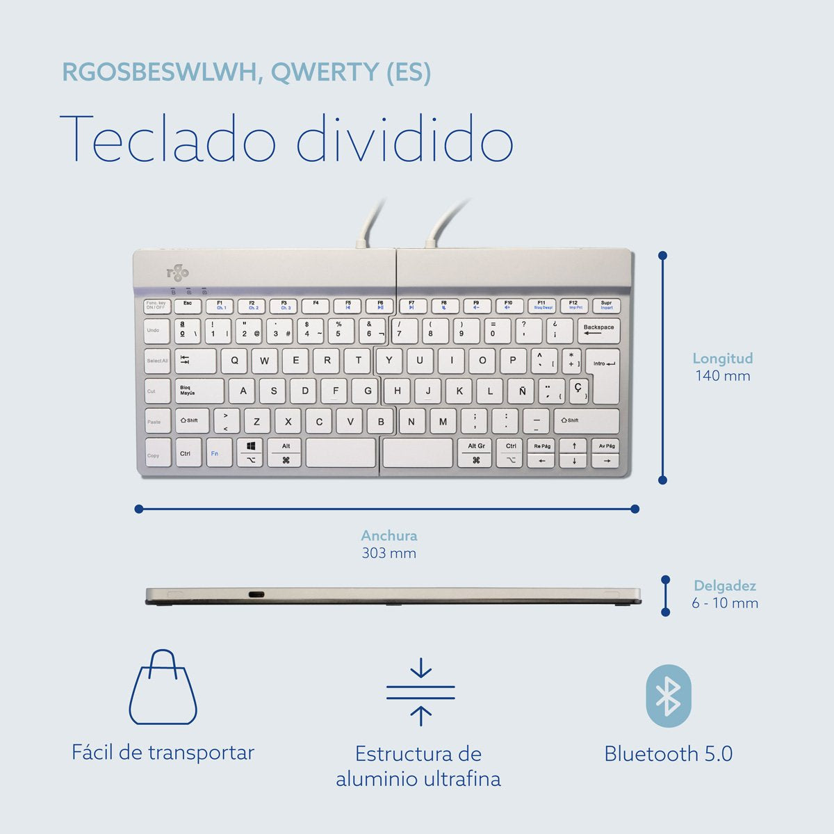 EAN 8719274492245 - R-Go Tools RGOSBESWLWH teclado Universal Español imagen 15