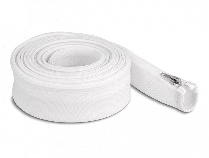 Geflechtschlauch Mit Reissverschluss Hitzebeständig 3 M X 30 Mm Weiss
