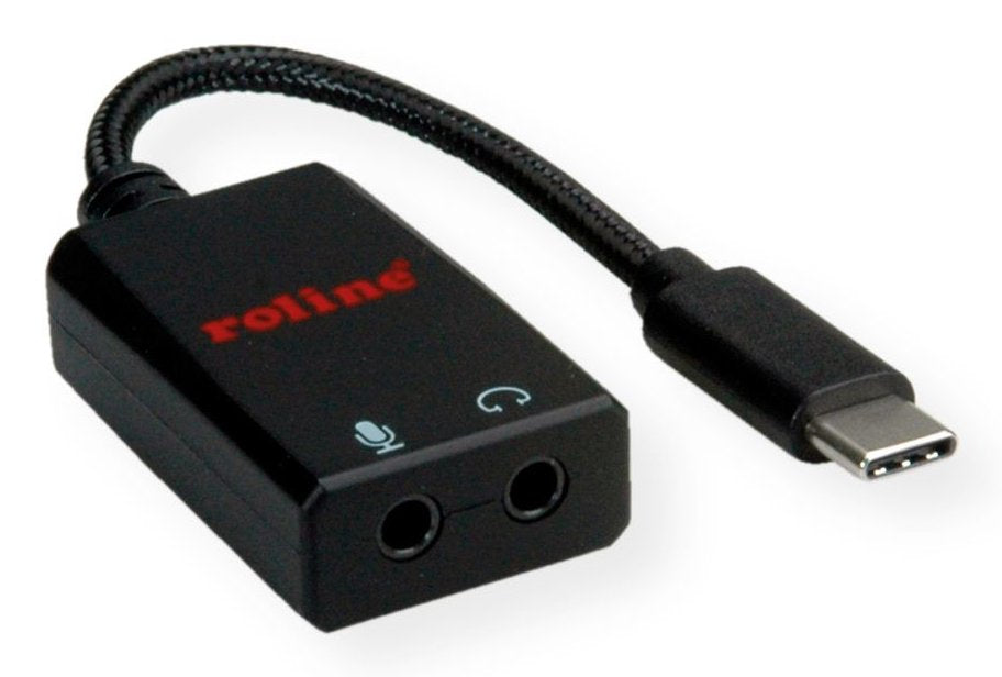 Roline Adapter Usb Typ C - 2x 3,5mm Audio, St Bu, 0,13 M