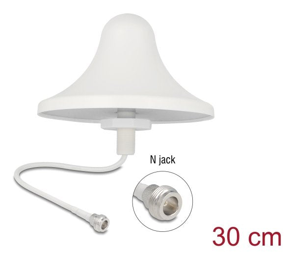 Delock 4g Wifi 2,4 Ghz Antena N Hembra 3 Dbi 30 Cm Rg-58 Omnidireccional Decken