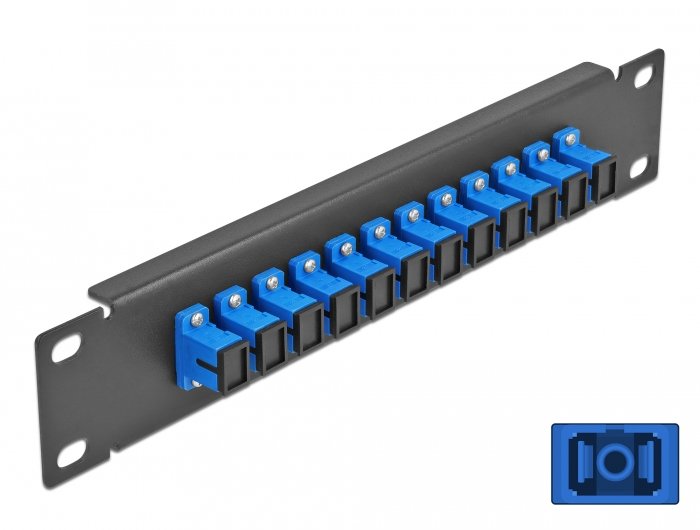 Delock 10" Lwl Patchpanel 12 Port Sc Simplex Negro