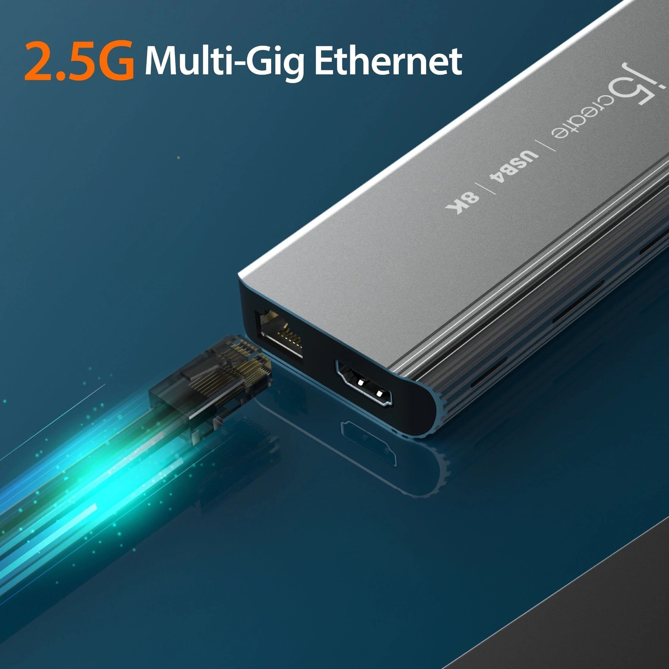 Estación De Conexión Hub Multipuerto J5create Usb4 8k 1x8k Hdmi/2xusb3.2/2xusb-C/Rj45 2.5g Plata Jcd403-N