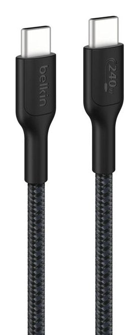 Belkin Usb-C/Usb-C Kabel 240w 1m Geflochten, Schwarz Cab025hq1mbk