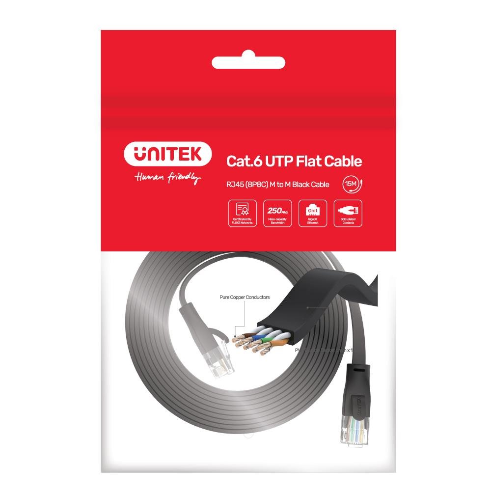 EAN 4894160043658 - UNITEK C1815GBK cable de red Negro 20 m Cat6 U/UTP (UTP) imagen 4