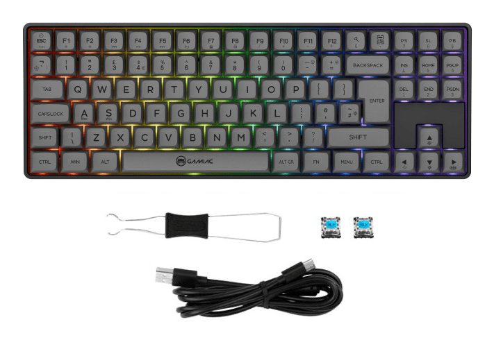 Teclado Mecánico Gamiac Tkl Rgb90g Kailh Red Negro/Gris