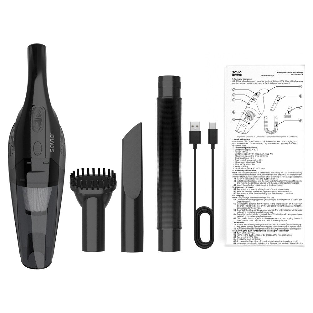 EAN 5907264110177 - Savio OR-01 aspiradora 0,6 L Secar 60 W Sin bolsa imagen 13