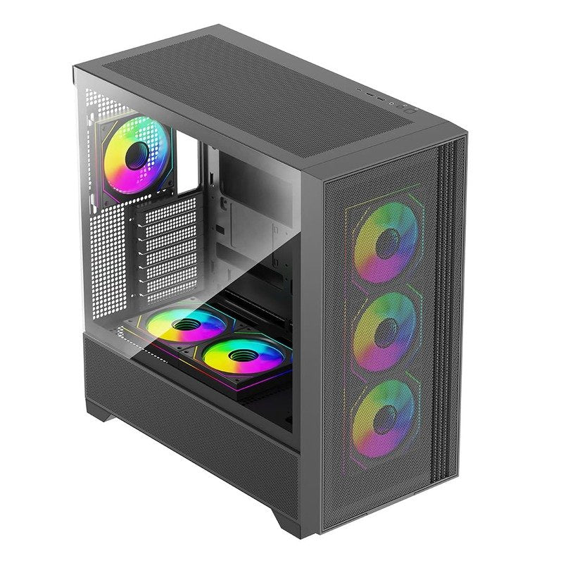 Caja  Pc Xilence Flux X916.Argb Negra, Vidrio Templado Xg178