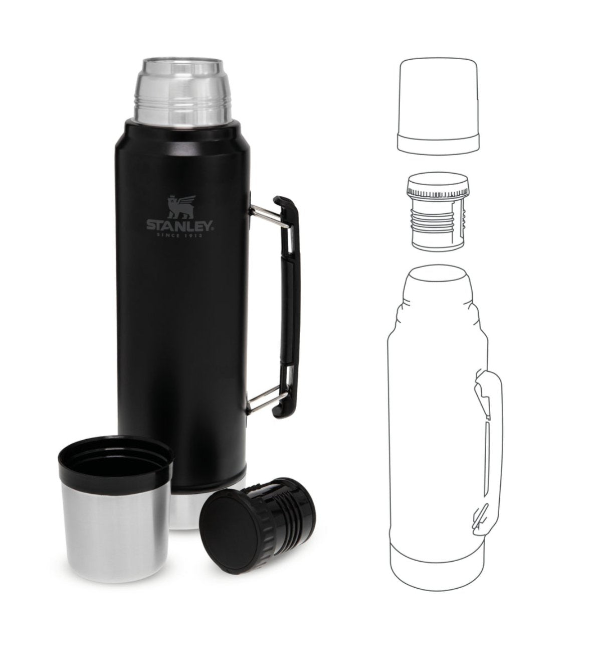 Stanley 10-08266-002 Legendary Botella 1 Litro Termo - Acero Inoxidable - Matte Black