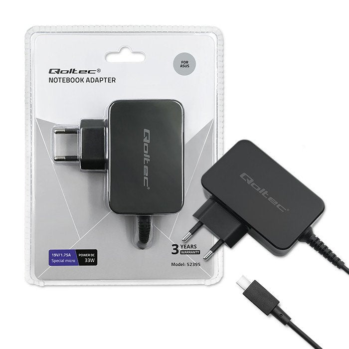 EAN 5901878523958 - Qoltec 52395 cargador de dispositivo móvil Portátil Negro Corriente alterna Interior imagen 1