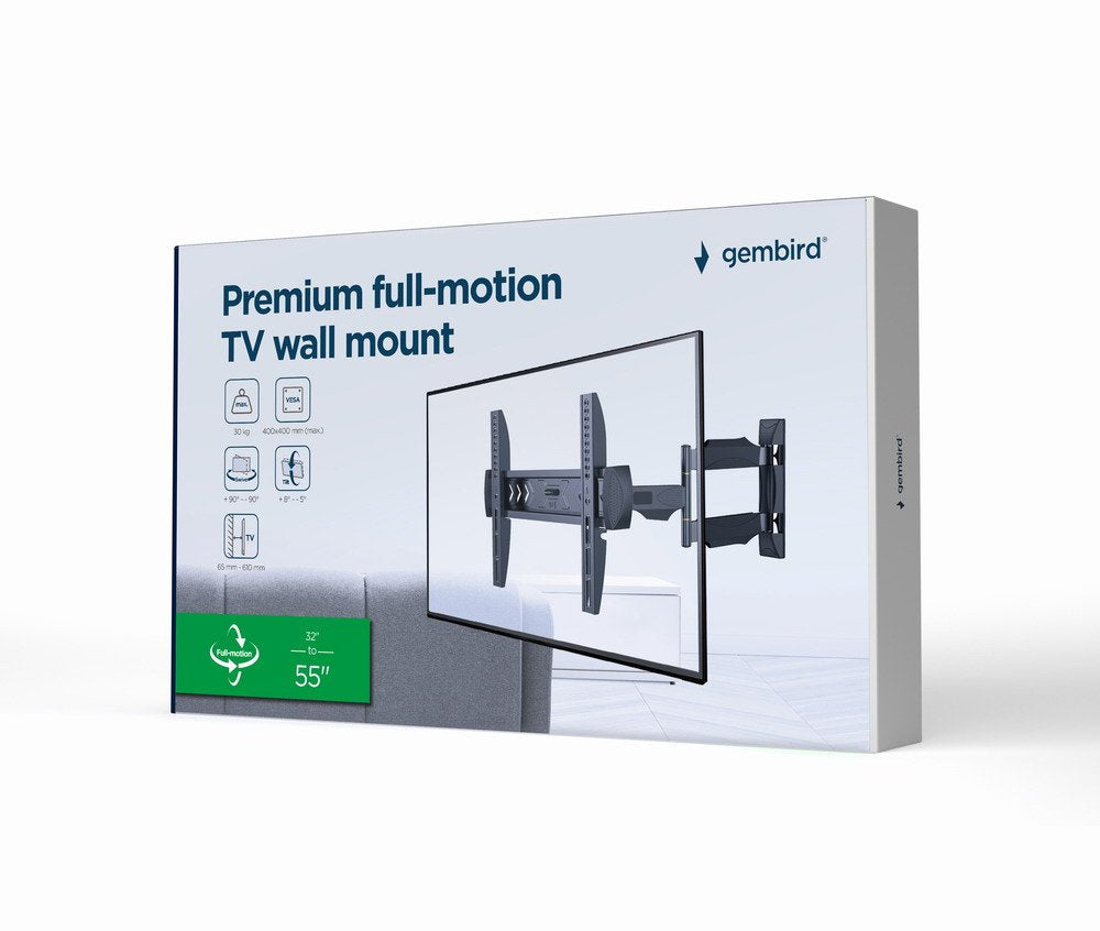 Soporte De Pared Gembird Wm-55st-02 Para Tv De Movimiento Completo Premium, 32-55 (30 Kg)