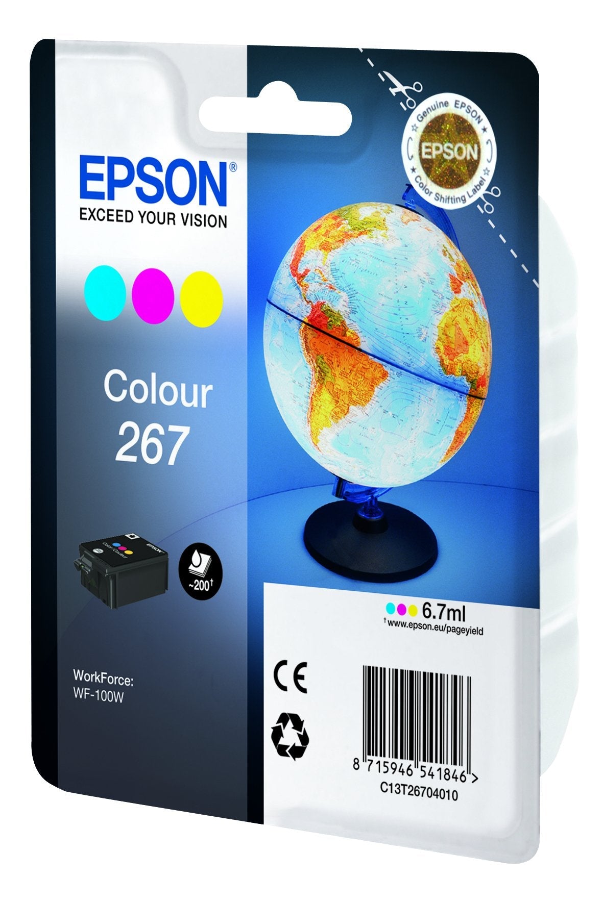 Tinta Original Epson T267 Tricolor C13t26704020 6.7ml