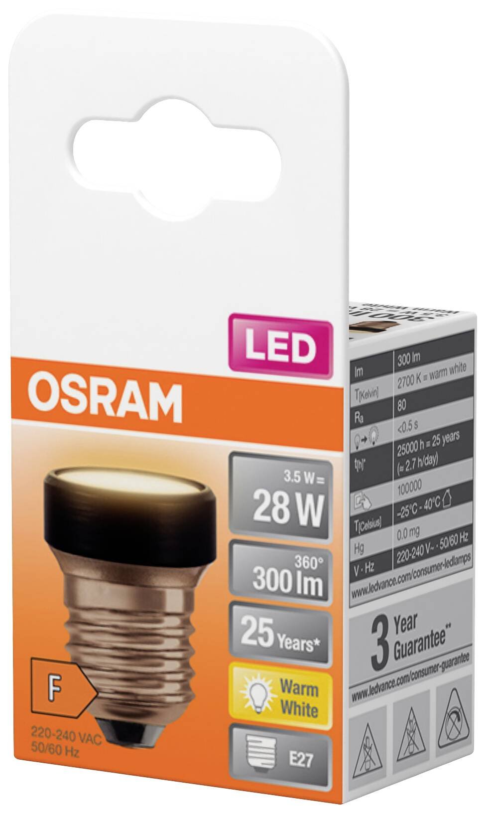 Osram Led Star Flat Flat Frosted 28 Non-Dim 3,5w 827 E27