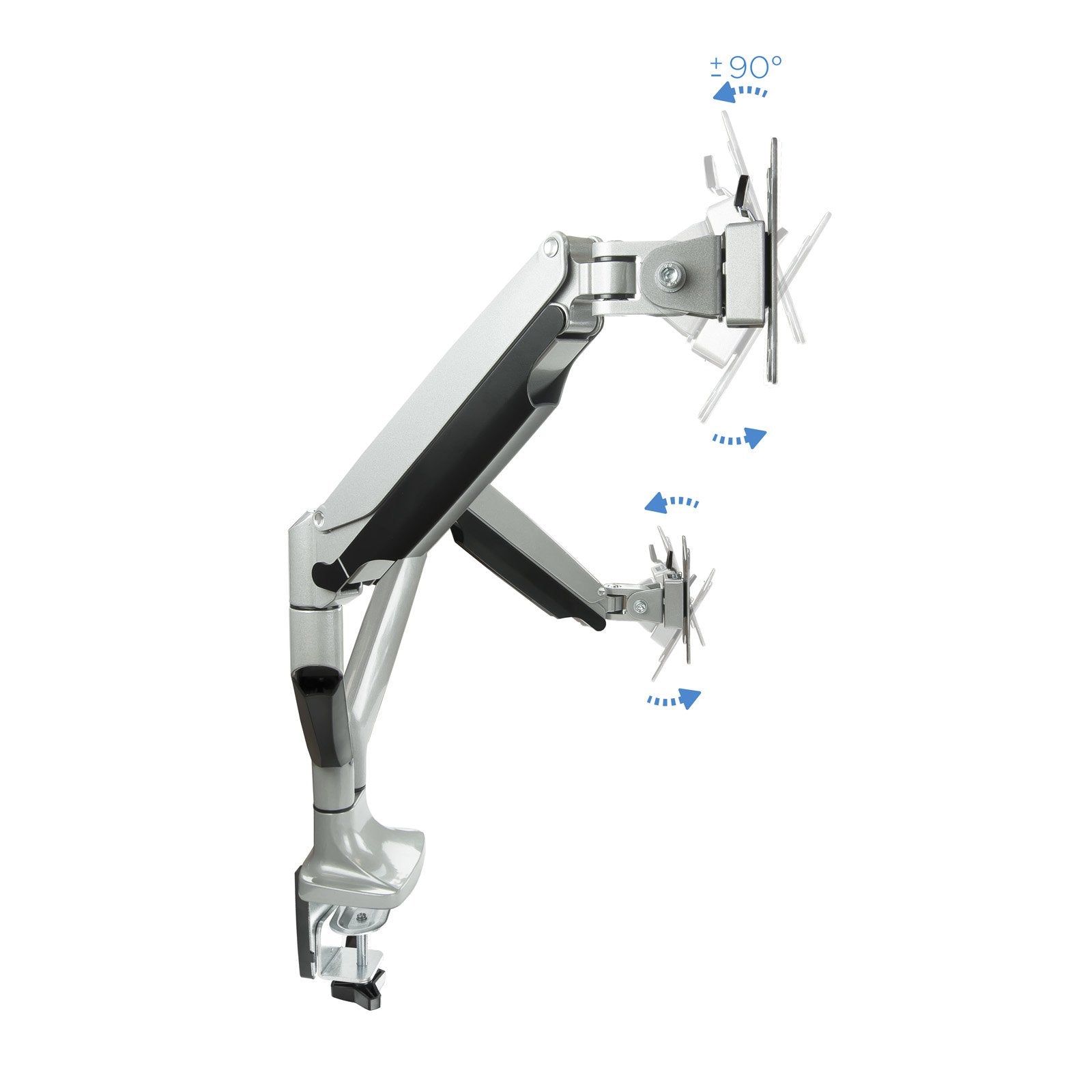 Tooq Soporte De Mesa Con Brazos Articulados Para 2 Monitores De 13"-32" - Giratorio E Inclinable - Piston De Gas - Peso