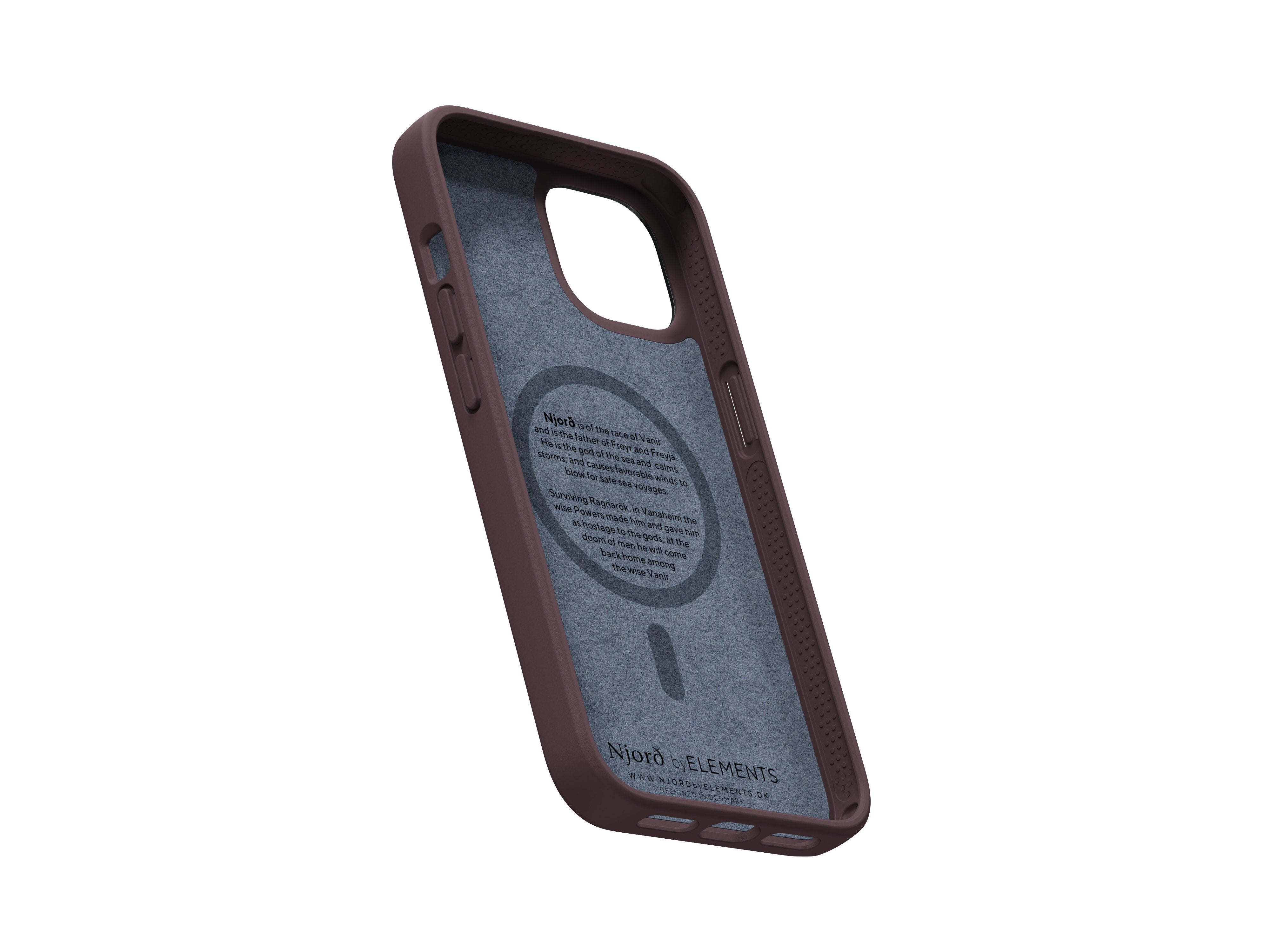 Funda Magsafe Iphone 12/13/14 Piel Marron Oscuro Njord