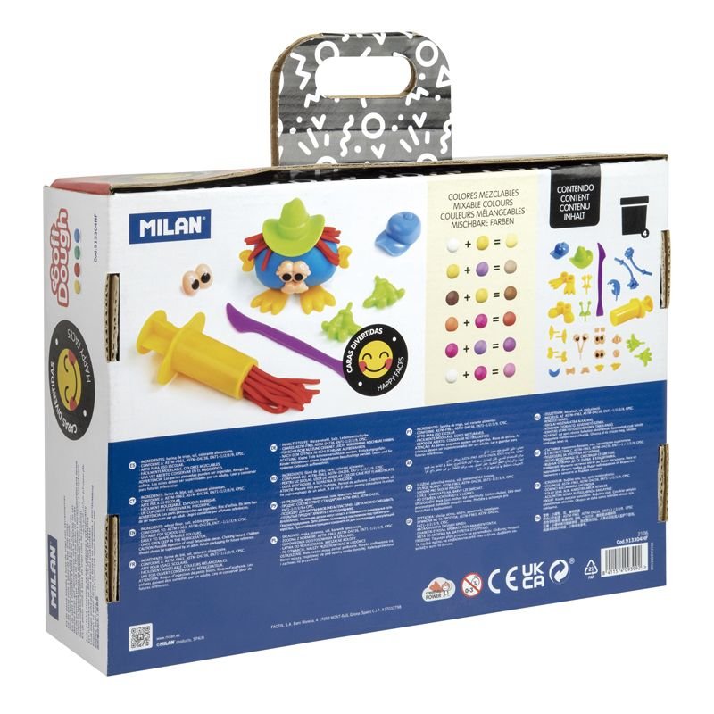 Maletín 4 Botes 116g Pasta Blanda Soft Dough Con Herramientas 'Caras Divertidas' Milan