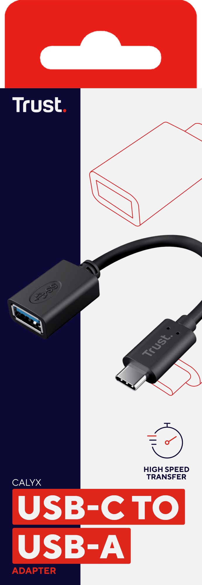 Conversor Trust 20967 Usb Tipo-C Macho Usb Hembra 9cm Negro