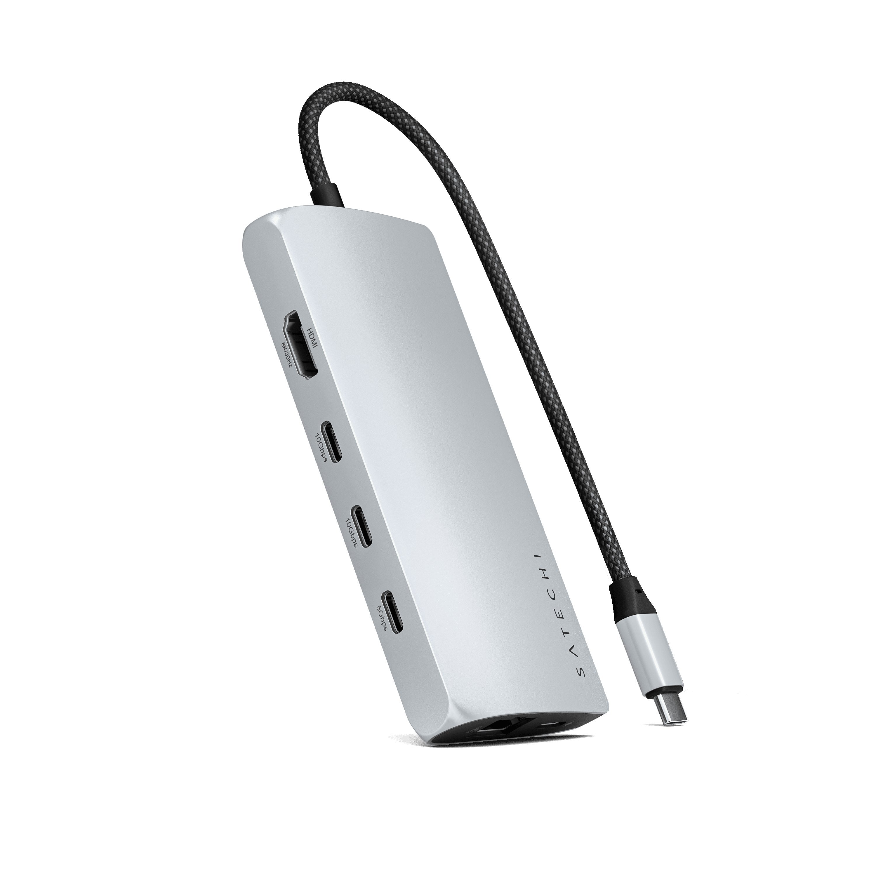 Satechi Usb-C Multiport Adapter 8k With Ethernet V3 Plata