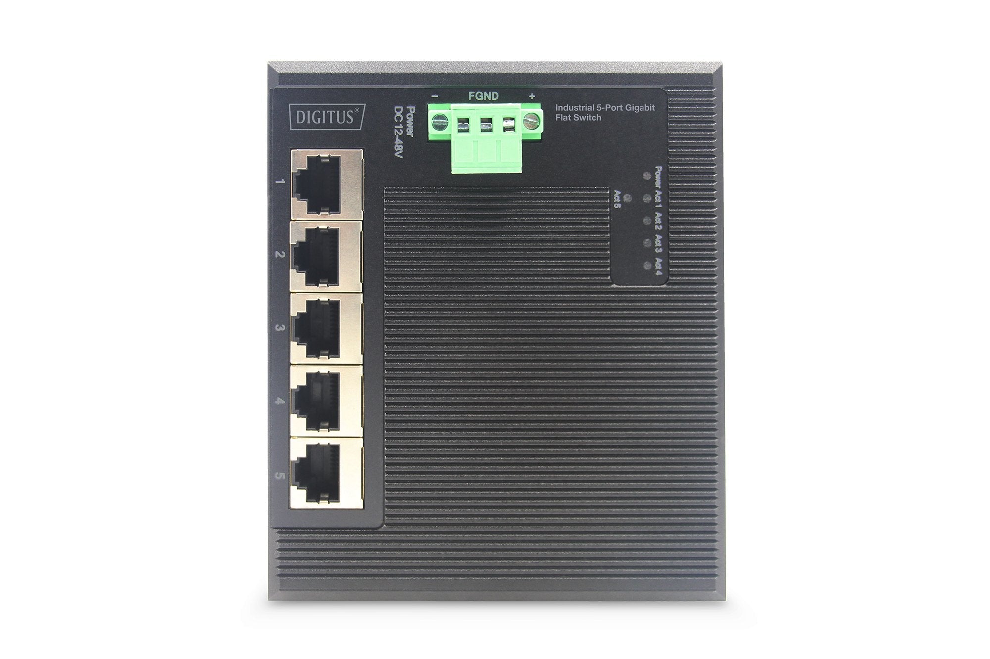 Digitus Switch Ind. 5 Puertos Gigabit Plano No Adminimrable Negro