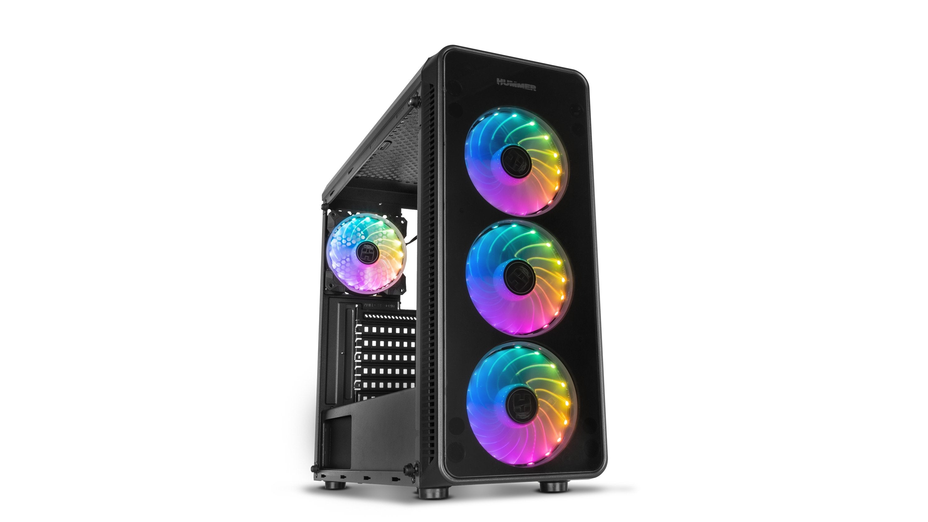Caja Pc Nox Atx Hummer Tgm Rainbow 1xusb3.0 2xusb2.0 Negro Rgb