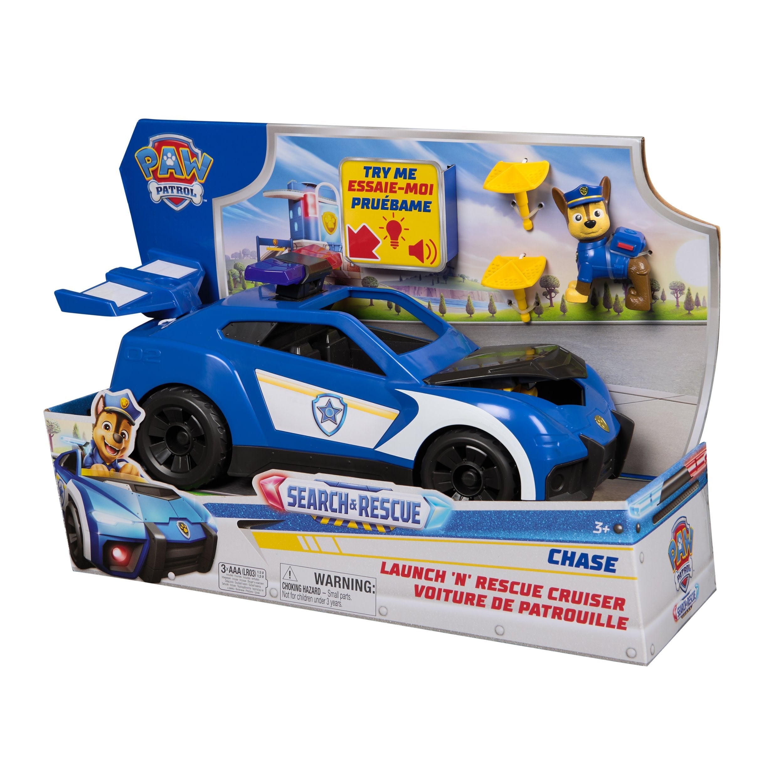 Spin Master Paw Patrol - Search & Rescue: Vehículo Launch N Rescue Cruiser, Vehículo De Juguete Con Figura De Chase 6074962