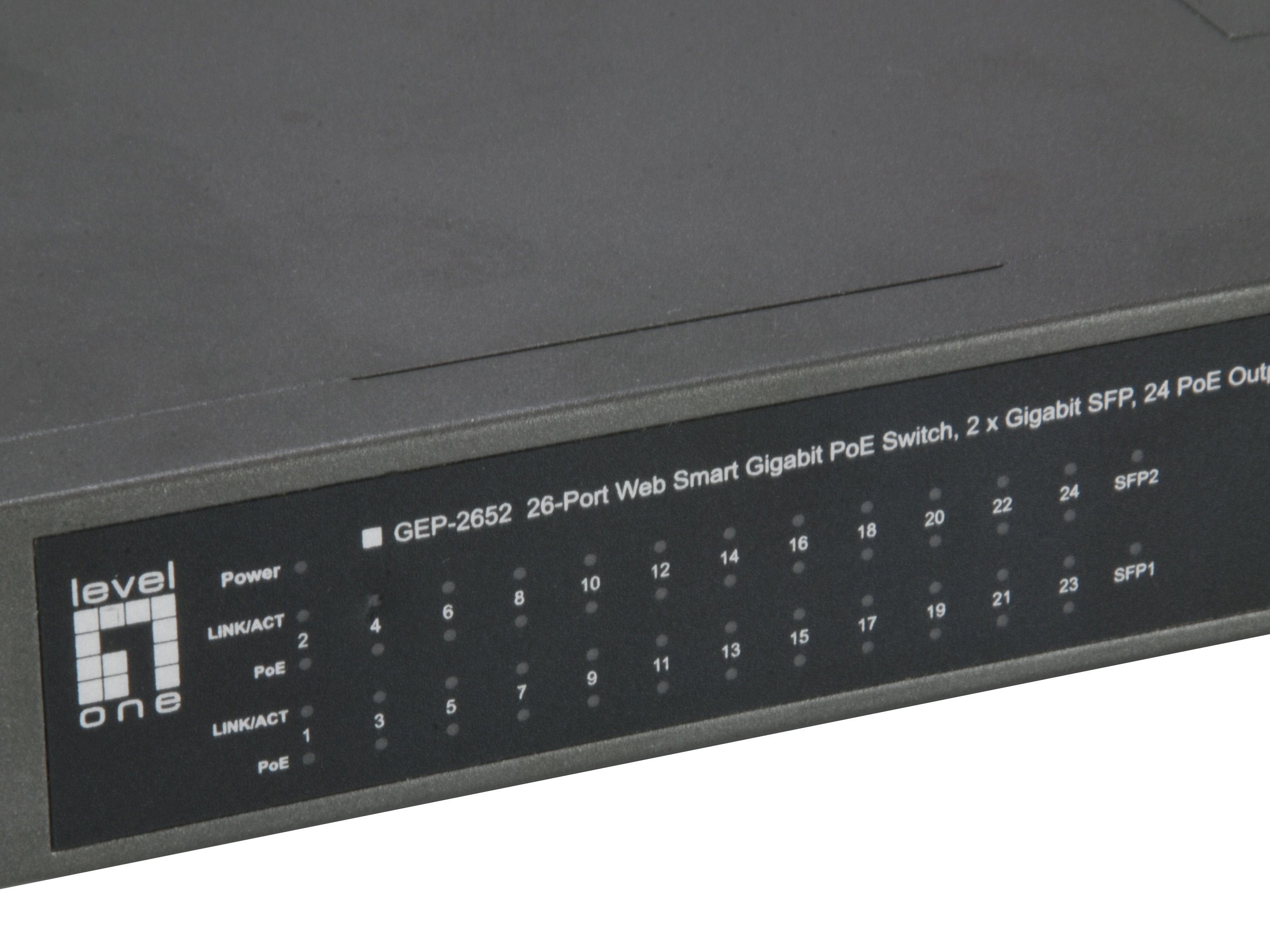 Levelone Switch 24x Ge Gep-2651      2xgsfp     370w 24xpoe+