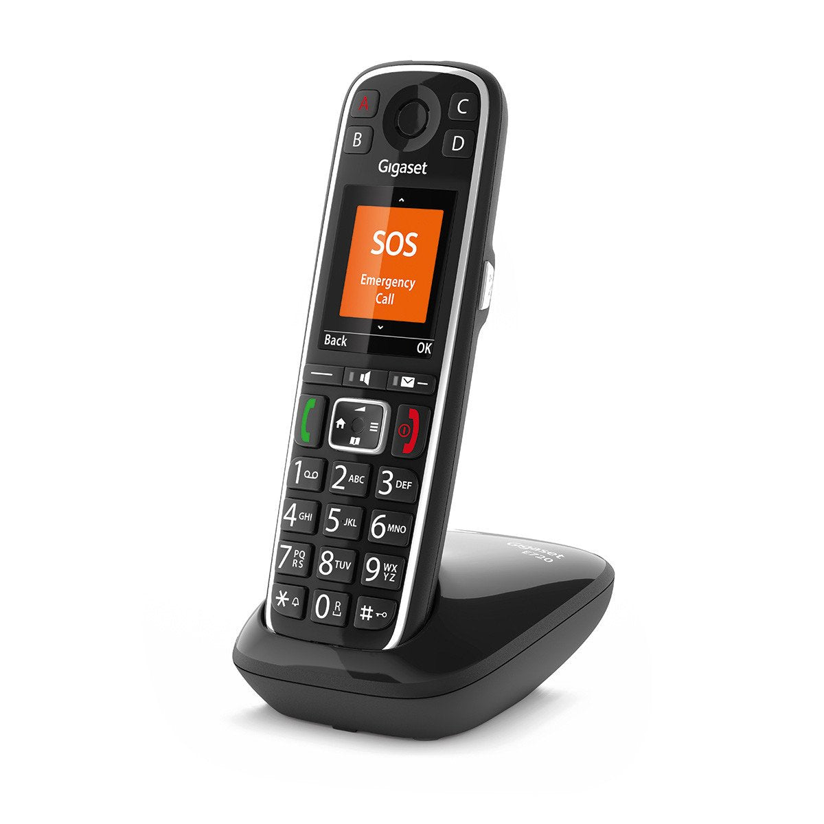Gigaset E720 Teléfono Dect/Analógico Negro Identificador De Llamadas