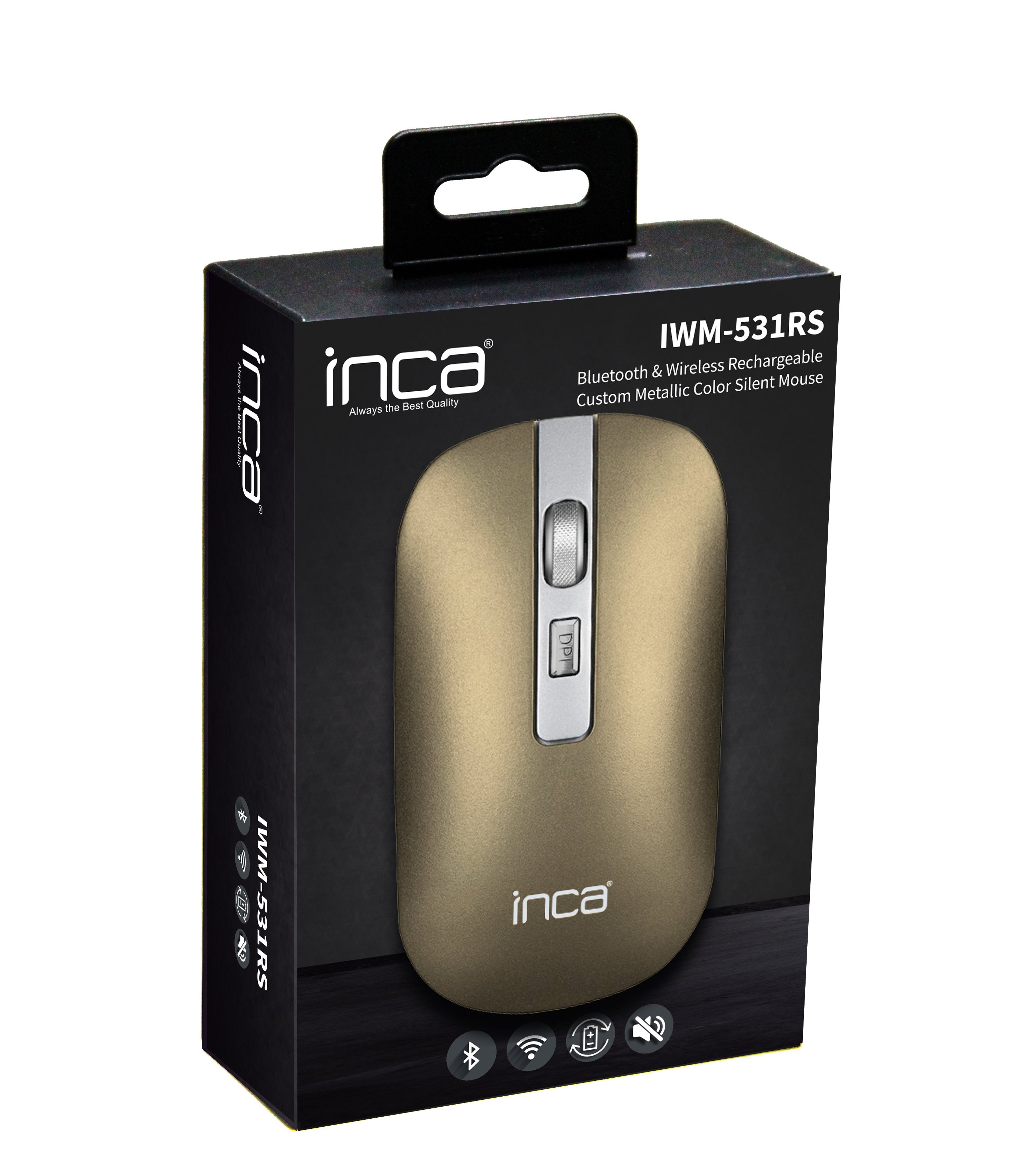 Raton  Inca Iwm-531rs 1600 Dpi,Wrls & Bt, Spec Metalilic Sl
