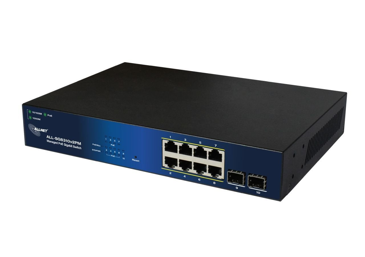 Allnet Switch Smart Managed Layer2 10 Port &Hll Poe Hdget 140w &Hll 8x Poe At &Hll 2x Sfp &Hll 19\" &Hll Ventiladorlos &Hll All-Sg8310v2pm