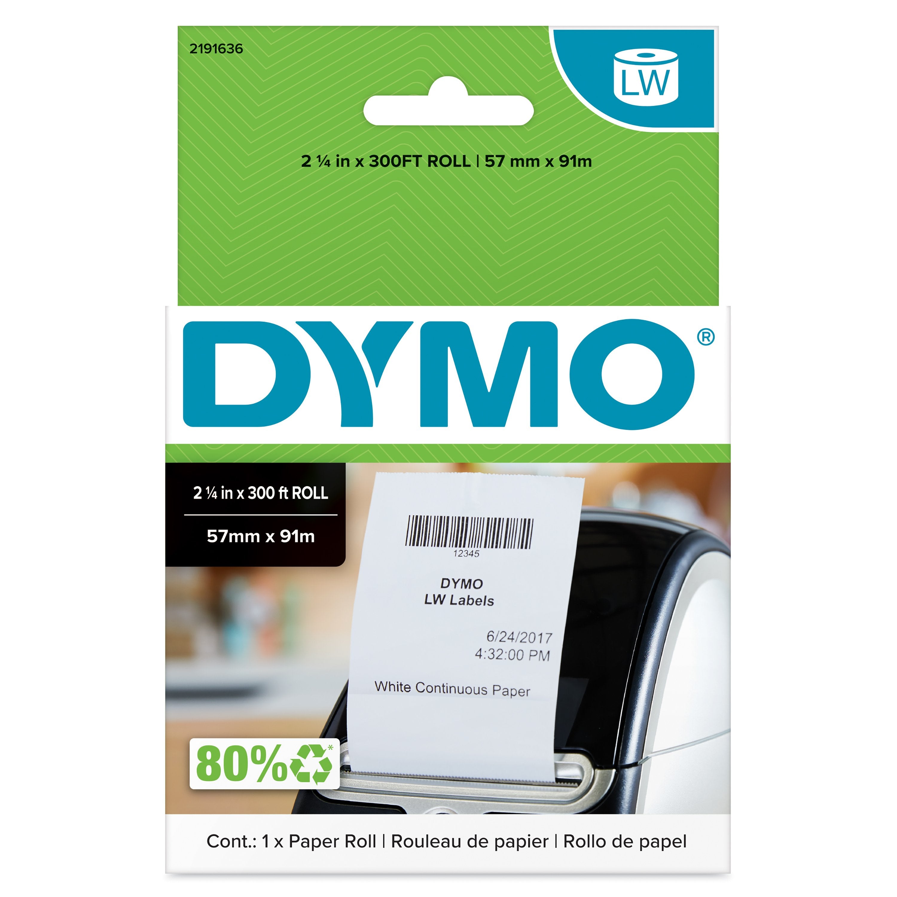 EAN 0071701063670 - DYMO 2191636 etiqueta de impresora Etiqueta para impresora no adhesiva imagen 1