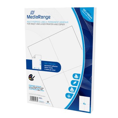 EAN 4260459612735 - MediaRange MRINK143 etiqueta autoadhesiva Permanente Blanco 200 pieza(s) imagen 3