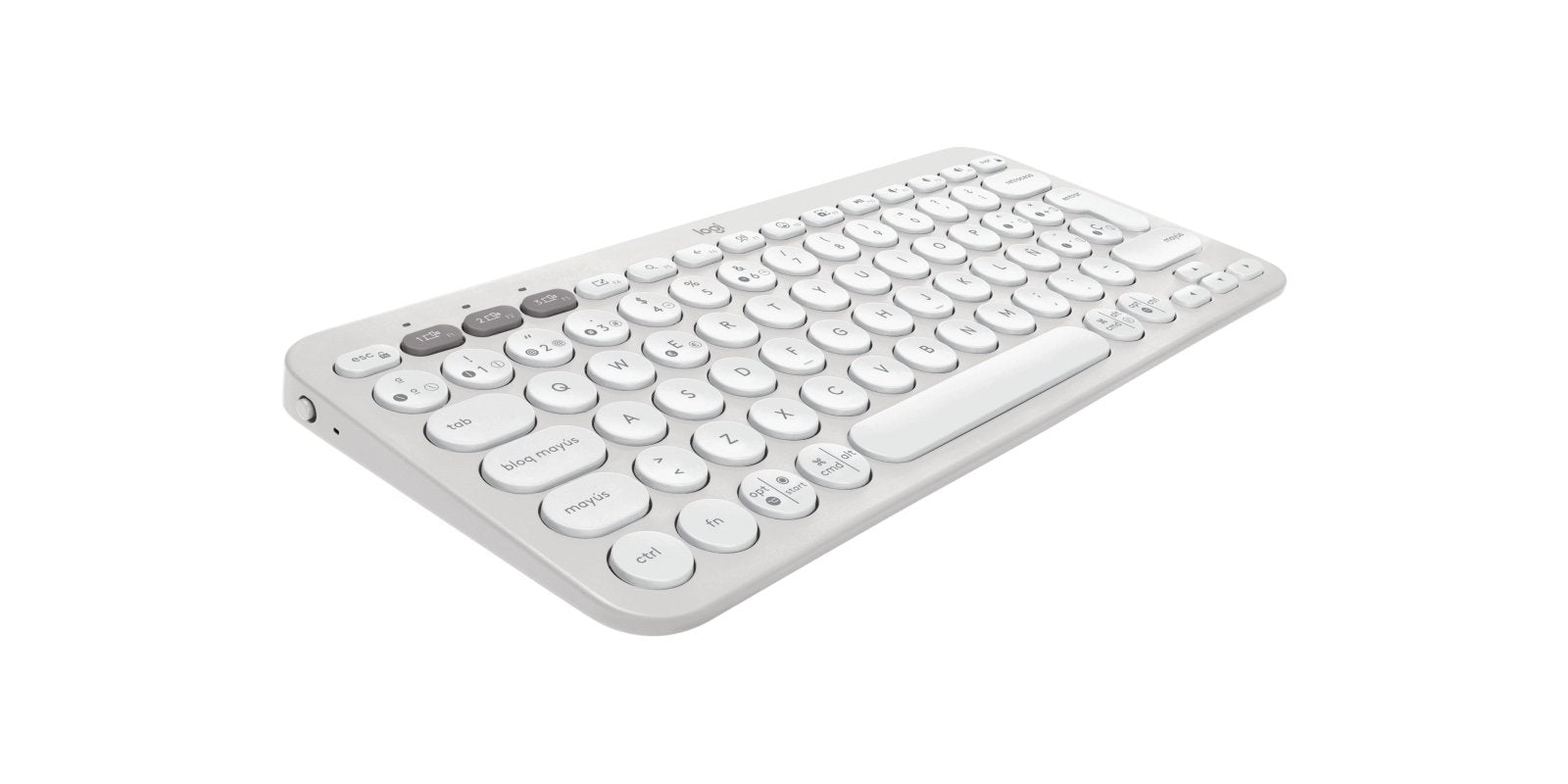 Teclado Logitech Pebble Keys 2 K380s Rf Wireless + Bluetooth Qwerty  Blanco Español
