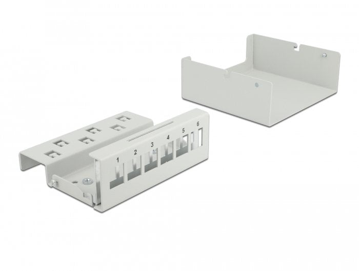 Delock Keystone Patchpanel 6 Port Grau