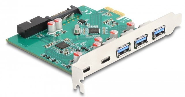 Delock 90109 Tarjeta Usb 5 Gbps Pci Express X1 A 3 X Externo Tipo-A + 2 X Externo Usb Type-C Hembra Y 1 X Interno De 19 Pines Usb Conector De Pines Macho