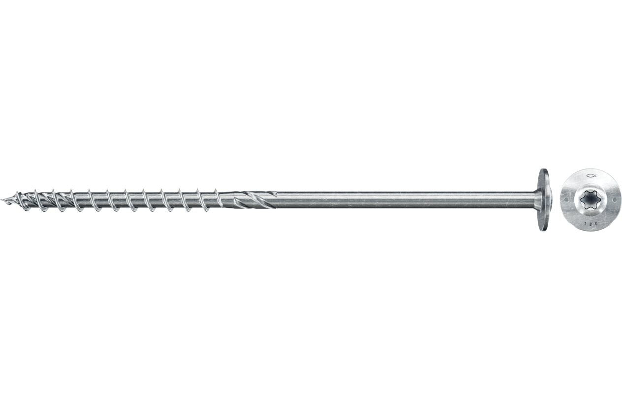 Tornillo De Construcción Para Madera Fischer Powerfast Ii 10,0x100 Cabeza Con Arandela Tx 50 Piezas, Rosca Parcial, Galvanizado 566339