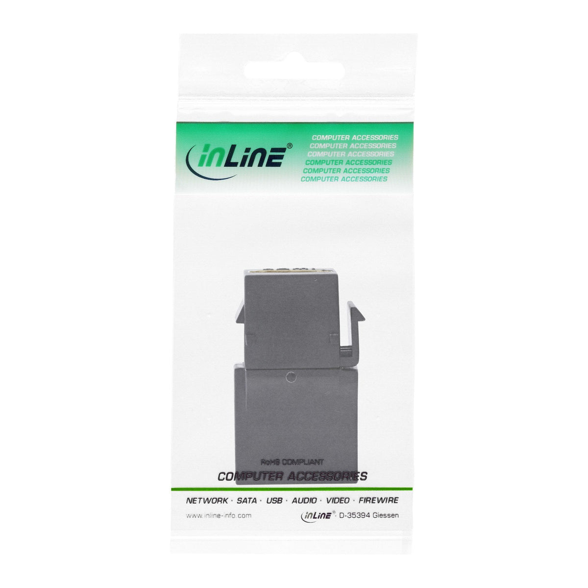 Módulo Snap-In Inline Hdmi Keystone, 4k/60 Hz, Hdmi Af/Af En Ángulo Negro
