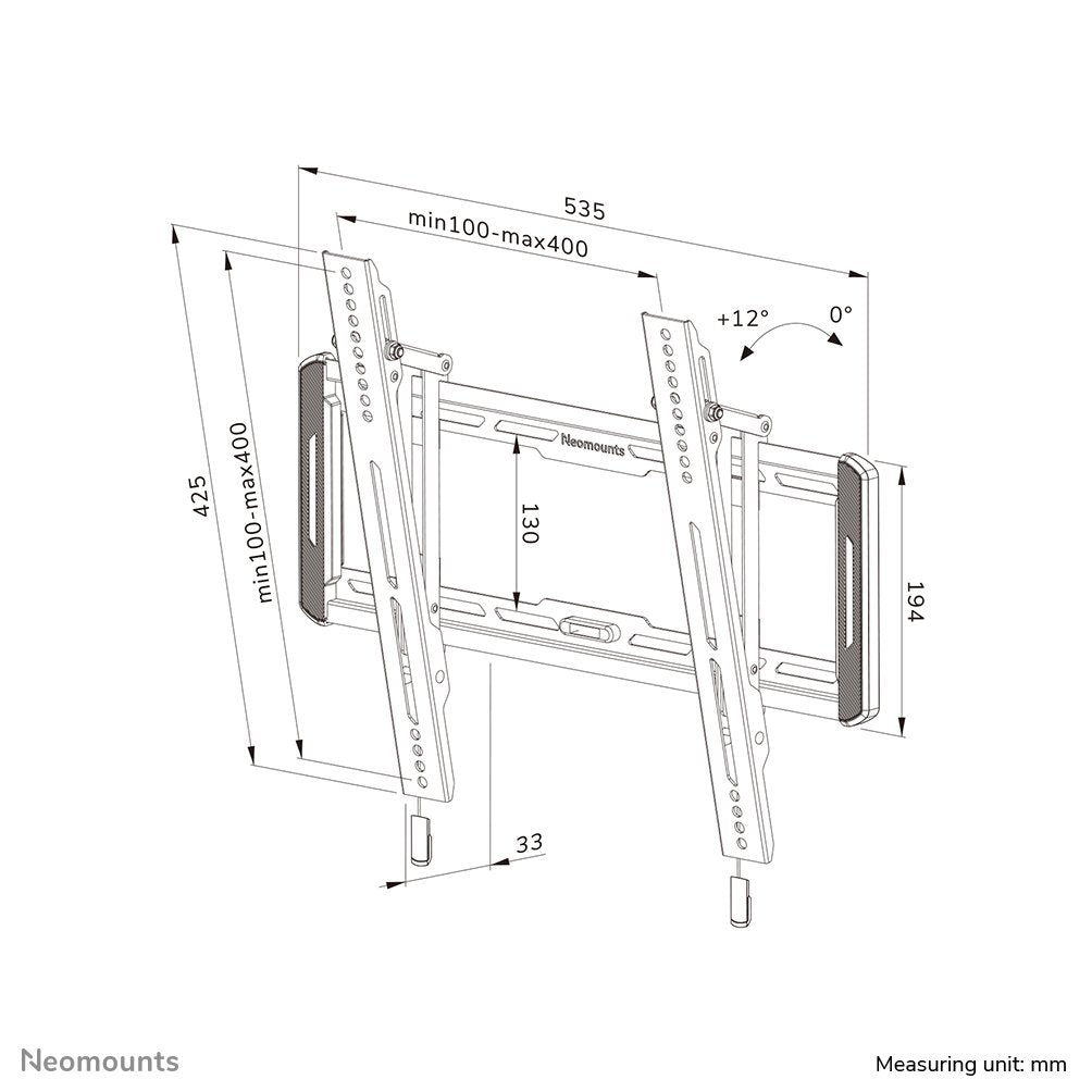 Neomounts Wl35-550bl14 Wl35550bl14 Screen Wall Mount Tilt Vesa 400x400