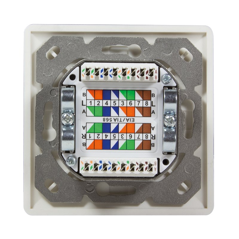 Logilink Cat.6a Wall Outlet 2xrj45 Stp, Horizontal, Blanco Puro